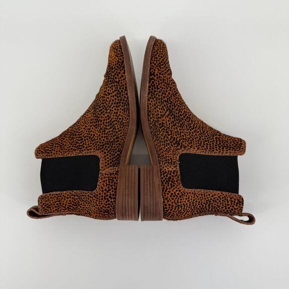 Madewell Womans Boot Ainsley Chelsea Spotted Calf Hair Size 7 Leopard Pony Flaw - Picture 6 of 12